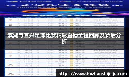 滨湖与宜兴足球比赛精彩直播全程回顾及赛后分析