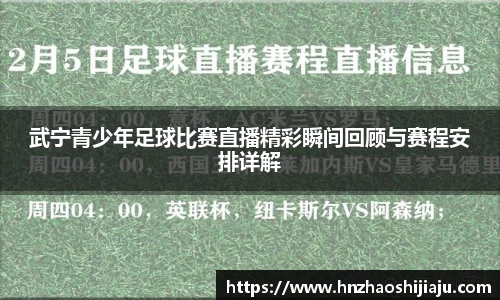 武宁青少年足球比赛直播精彩瞬间回顾与赛程安排详解